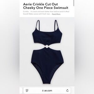 Aerie Crinkle Cut Out Cheeky One Piece Swimsuit